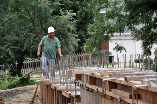 grade beams in the formwork