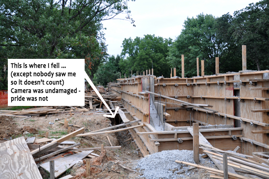 concrete form work at the job site 