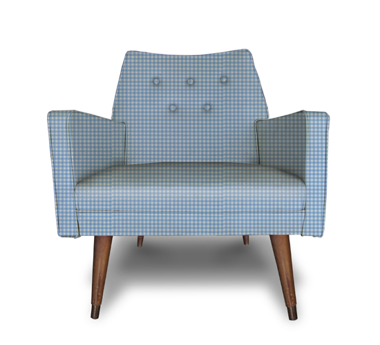 Blue gingham chair