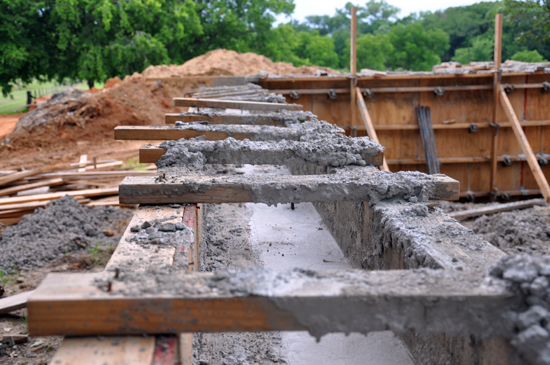 grade beams have been poured