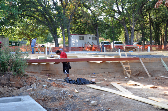 framing in the steel for cantilevered spaces