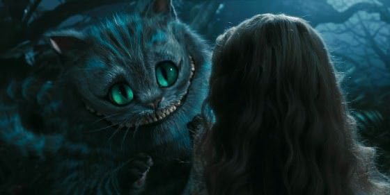 Cheshire cat talks to Alice