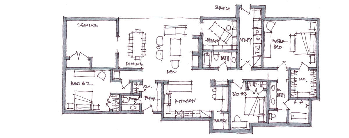 Architectural Sketch Series Schematic Design 07 by Bob Borson