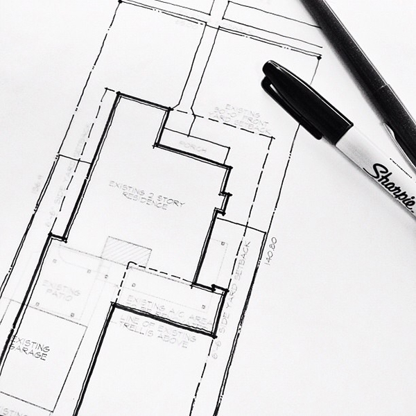 Architectural Sketch site plan drawing in layers