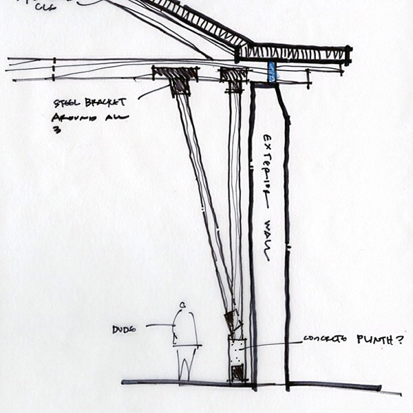 Architectural Sketch wall section line weight