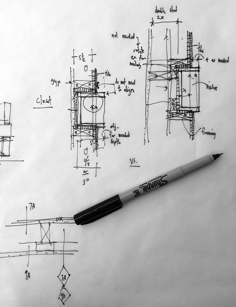 Architectural Wall Type sketch by Bob Borson