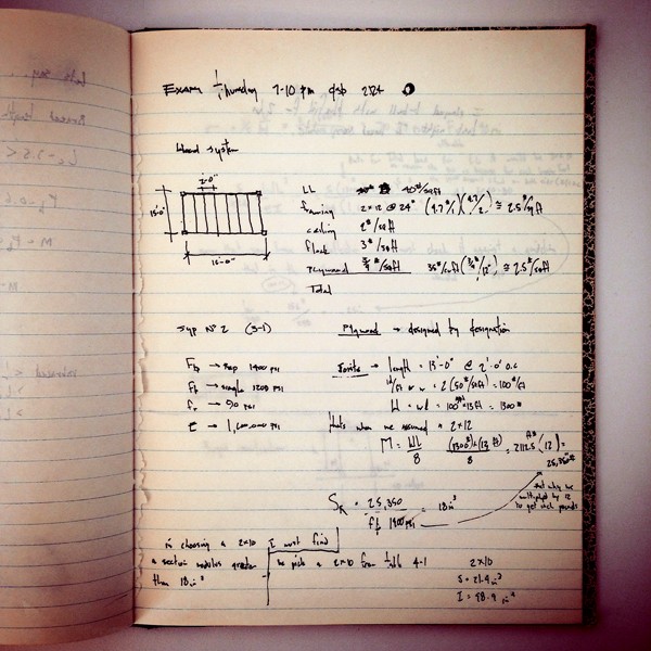 Architecture and Math structural notes from college