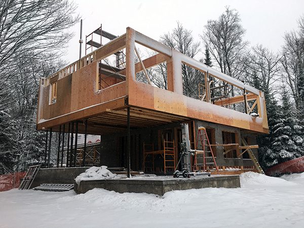 BSB roof in the snow North Elevation