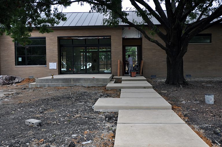 concrete sidewalk - floating pads