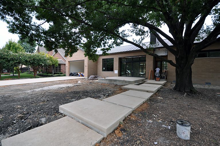 concrete sidewalk - floating pads