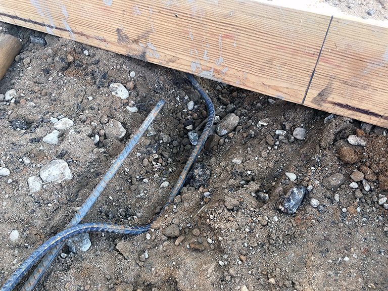 concrete pads formwork with rebar