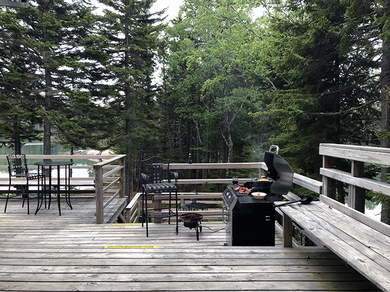 Cooking on the deck in Maine - photo by Bob Borson