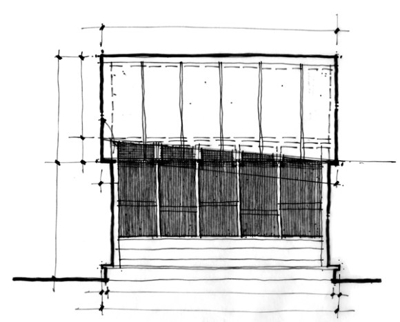 Original concept sketch for the Cottage House