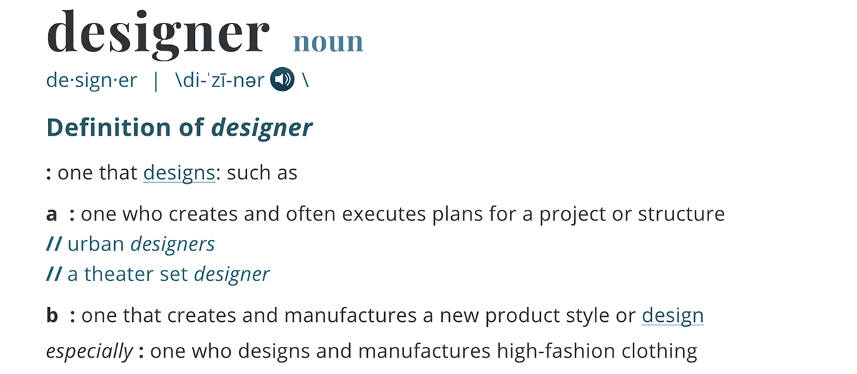 Definition of the word "Designer"