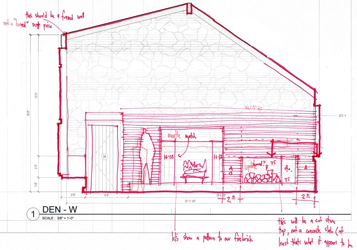 Architectural Redlines by hand on paper 02 - Bob Borson