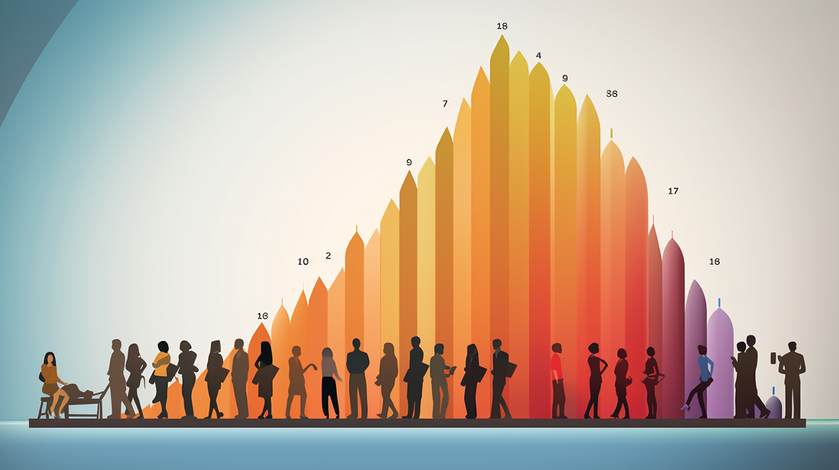 Ep 130: Employee Evaluations : Diagram of Standard Bell Curve