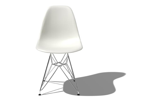 Eames molded plastic chair with eiffel base