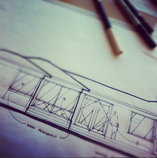 Hand Sketch on Instagram by Dallas Architect Bob Borson