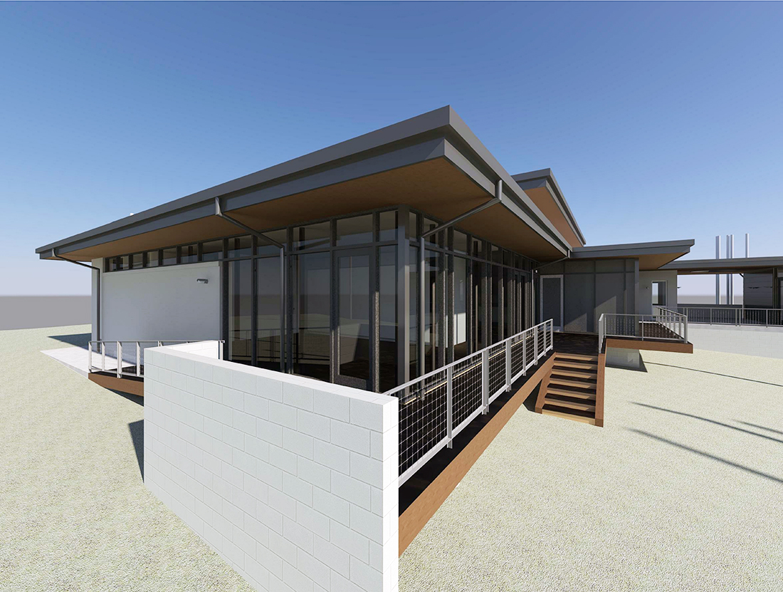 KHouse Modern - 3D architectural rendering of the corner