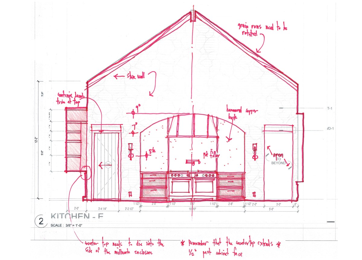 Architectural Redlines by hand on paper 01 - Bob Borson