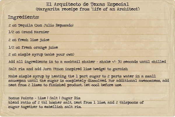 Life of an Architect Margarita recipe