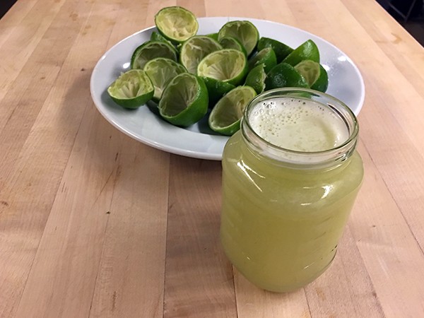 lime juice in a Ball jar