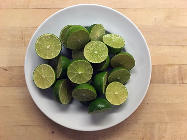 plate of sliced limes