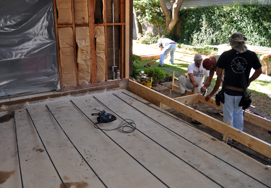 rebar placement and concrete form work