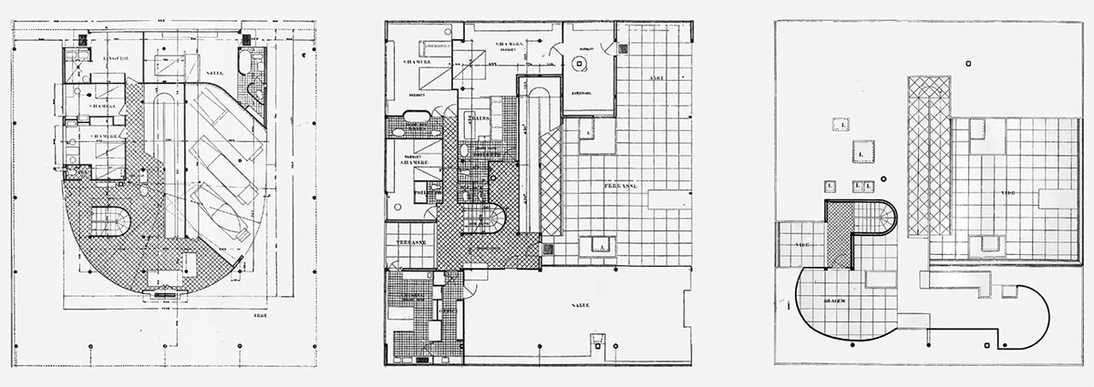 Le Corbusier - Villa Savoye Floorplans